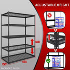 Scaffale in acciaio a 5 ripiani ad incastro 122x61x183 cm – 1814 kg, ripiani in griglia metallica, grigio scuro