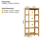 Libreria a 4 Ripiani in Pino Massiccio – Scaffali aperti, Vernice miele, Hardware antiribaltamento