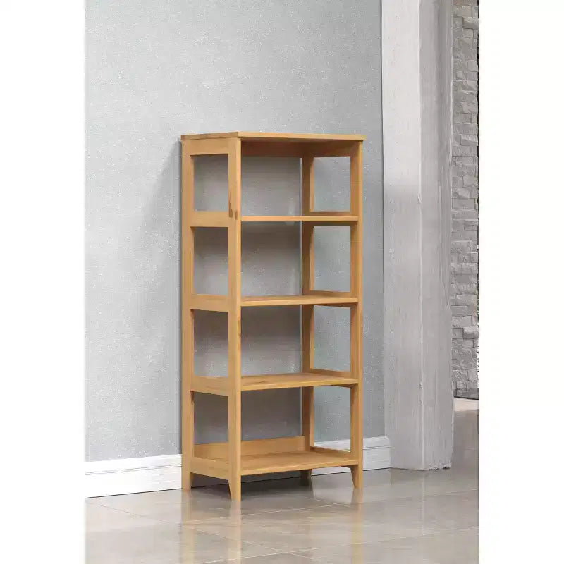 Libreria a 4 Ripiani in Pino Massiccio – Scaffali aperti, Vernice miele, Hardware antiribaltamento