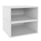 Niche 2pk Cubo Half Size Wood Stackable Storage Bookcase Shelf Organizer Cube Snow White
