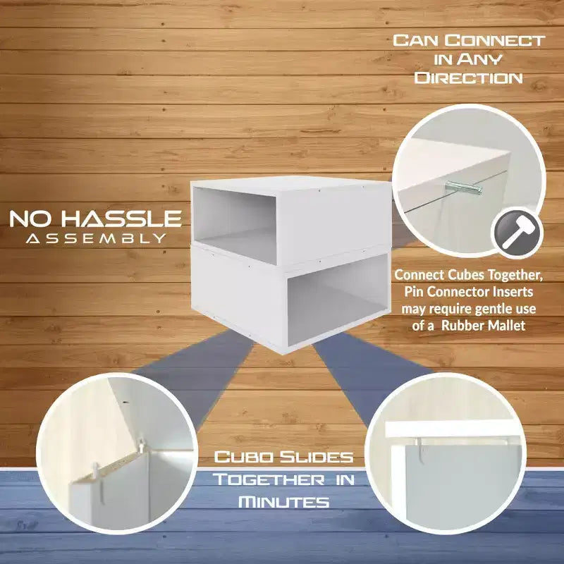 Confezione da 2 cubi contenitori impilabili Cubo con design a incastro