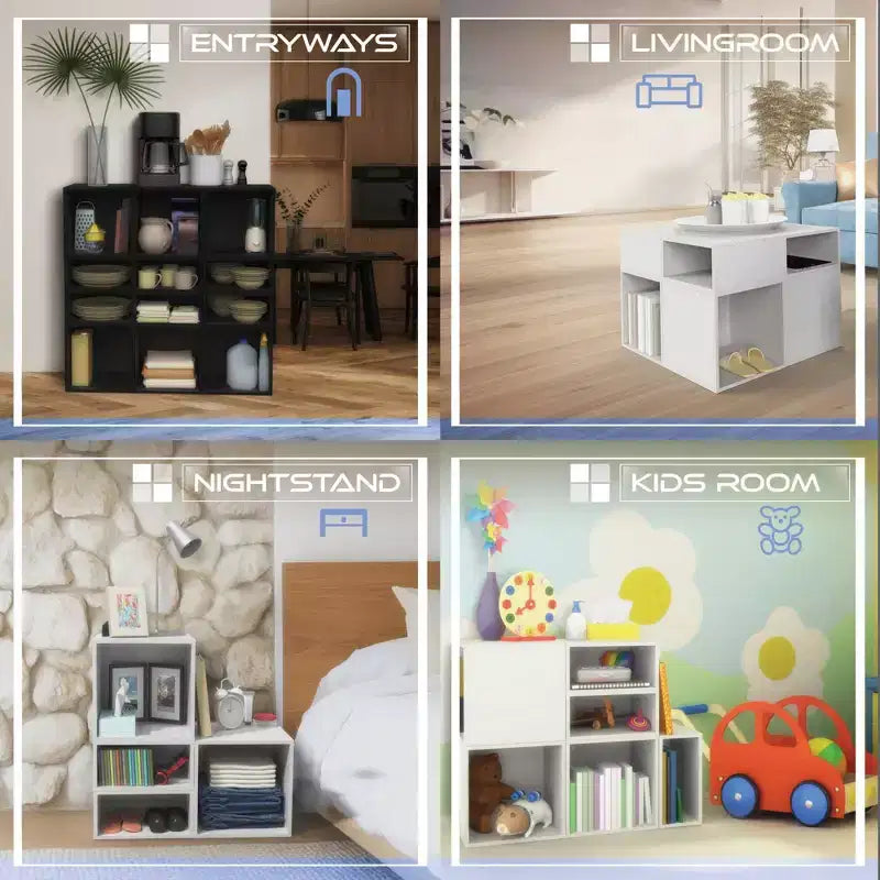 Confezione da 2 cubi contenitori impilabili Cubo con design a incastro