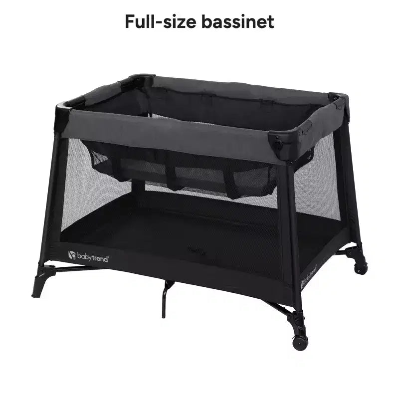 Box per Neonati da Viaggio con Fasciatoio - con Culla e Cappottina, Cosmic Black