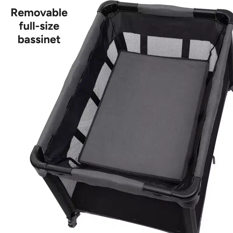 Box per Neonati da Viaggio con Fasciatoio - con Culla e Cappottina, Cosmic Black