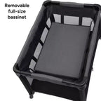 Box per Neonati da Viaggio con Fasciatoio - con Culla e Cappottina, Cosmic Black