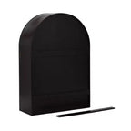 Pensile ad arco 21"x30" – Ante in vetro, bicolore nero e legno, 2 ripiani