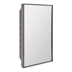 Head West 16"x26" Brushed Black Recessed Medicine Cabinet Mirror
