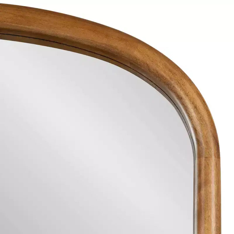 Specchio ovale da parete a capsula 24"x36" – Cornice in legno massello di pioppo, marrone rustico