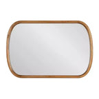 Specchio ovale da parete a capsula 24"x36" – Cornice in legno massello di pioppo, marrone rustico