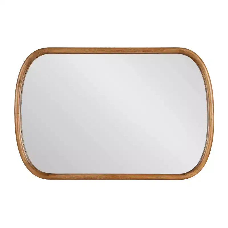 Specchio ovale da parete a capsula 24"x36" – Cornice in legno massello di pioppo, marrone rustico