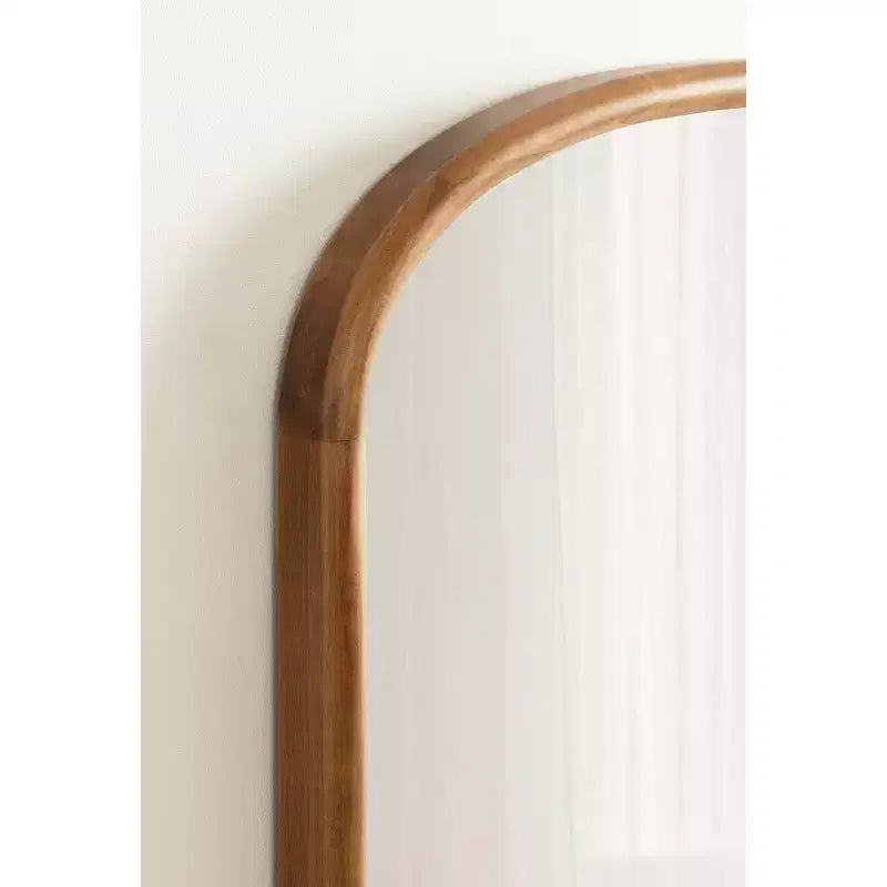 Specchio ovale da parete a capsula 24"x36" – Cornice in legno massello di pioppo, marrone rustico