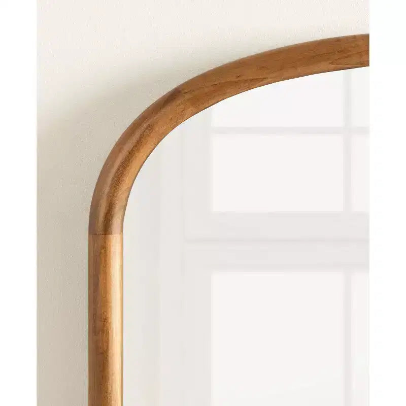 Specchio ovale da parete a capsula 24"x36" – Cornice in legno massello di pioppo, marrone rustico