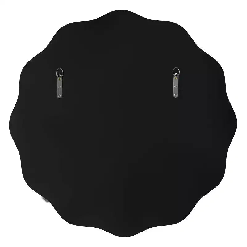 Specchio da parete rotondo smerlato da 26" – Bordo ondulato, finitura bronzo, stile glamour