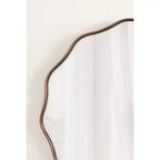 Specchio da parete rotondo smerlato da 26" – Bordo ondulato, finitura bronzo, stile glamour