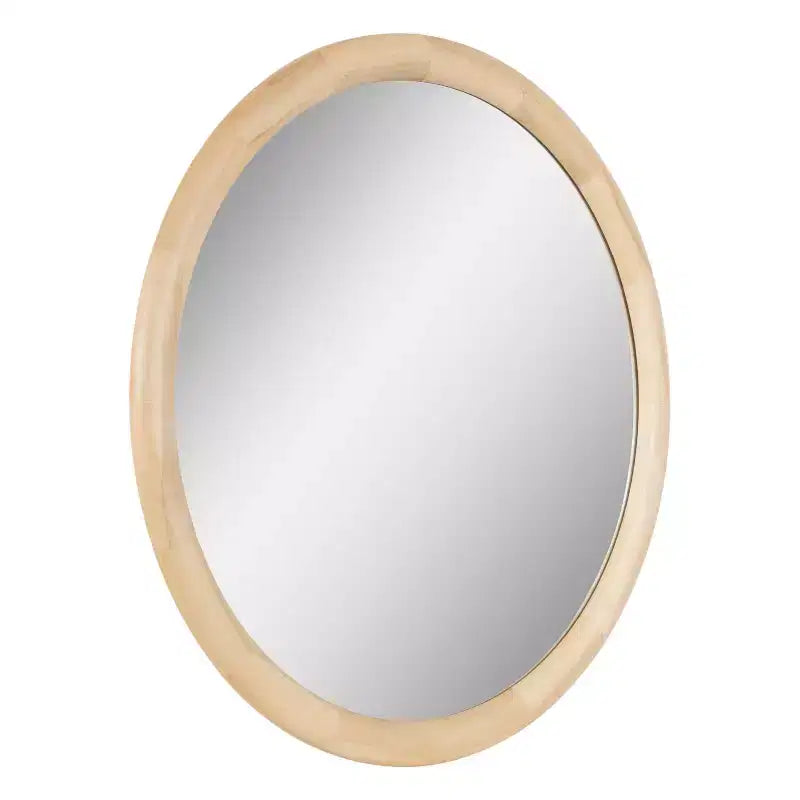 Kate & Laurel All Things Decor 32"X32" Dessa Round Wall Mirror Natural