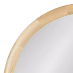 Specchio da parete rotondo da 32" – Cornice spessa in legno di pioppo, Finitura naturale