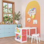 Libreria a Muro per Bambini con 2 Barre Espositive per Opere d'Arte