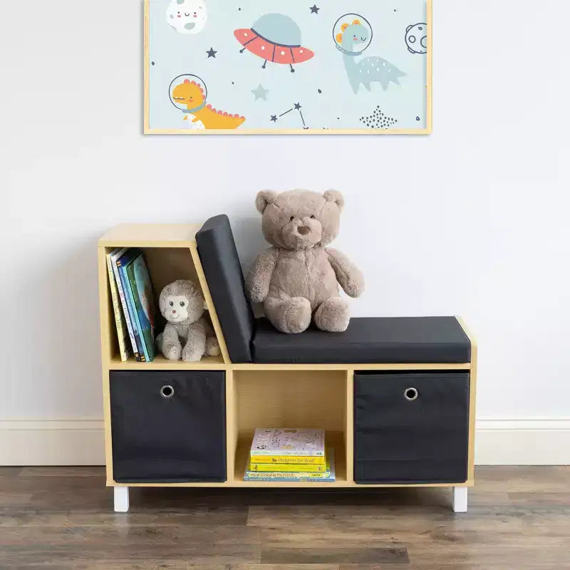 Humble Crew Kids' Toddler BookNook Legno: Struttura in MDF, Componenti in Acciaio, 2 Ripiani, 2 Cassetti, Set da 5 Pezzi