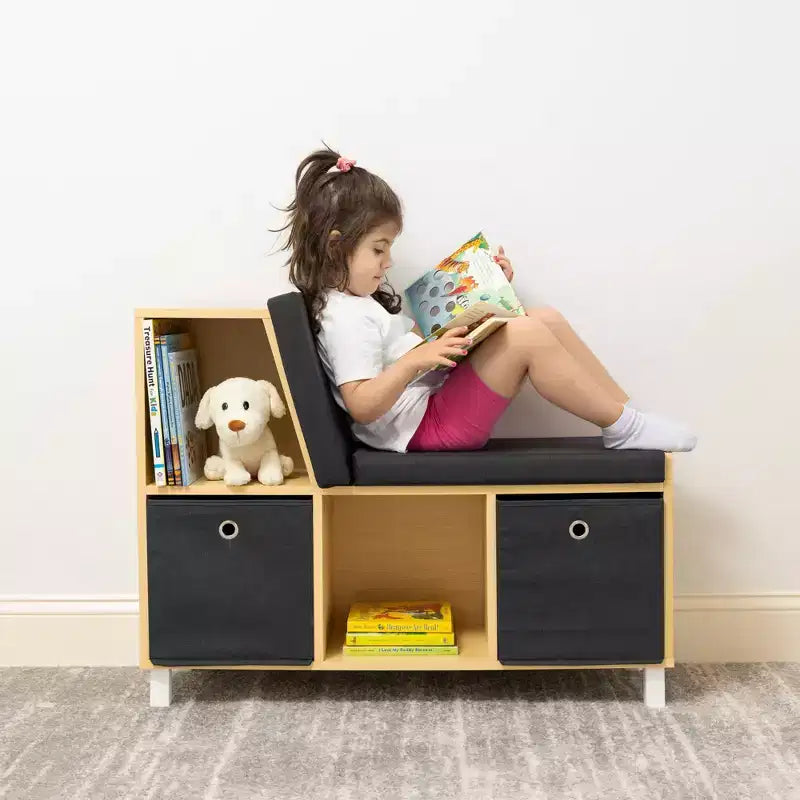 Humble Crew Kids' Toddler BookNook Legno: Struttura in MDF, Componenti in Acciaio, 2 Ripiani, 2 Cassetti, Set da 5 Pezzi
