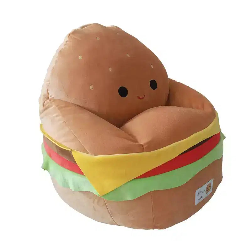 Poltrona sacco morbida per bambini a forma di cheeseburger, 76 cm di larghezza