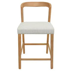 Set di 2 sgabelli da bar altezza bancone – Schienale curvo imbottito, legno di gomma