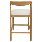 Set di 2 sgabelli da bar altezza bancone – Schienale curvo imbottito, legno di gomma