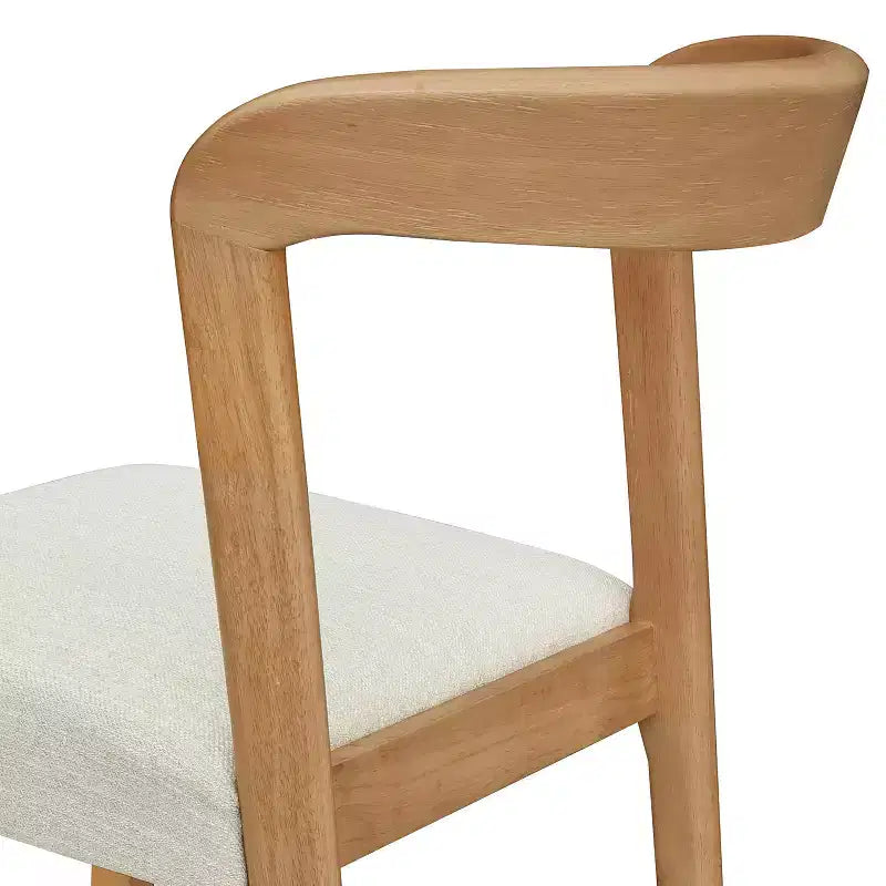Set di 2 sgabelli da bar altezza bancone – Schienale curvo imbottito, legno di gomma