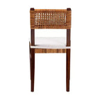 bali & pari Sedia da pranzo in rattan e legno Dameka Miele/Bianco/Marrone scuro