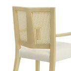 Set di 2 sedie da pranzo con braccioli – Schienale in paglia di Vienna, Imbottite, Legno di gomma
