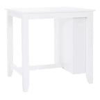 Set da pranzo salvaspazio a 3 pezzi altezza bancone – Tavolo in acacia con mensole e 2 sgabelli con schienale a griglia, grigio