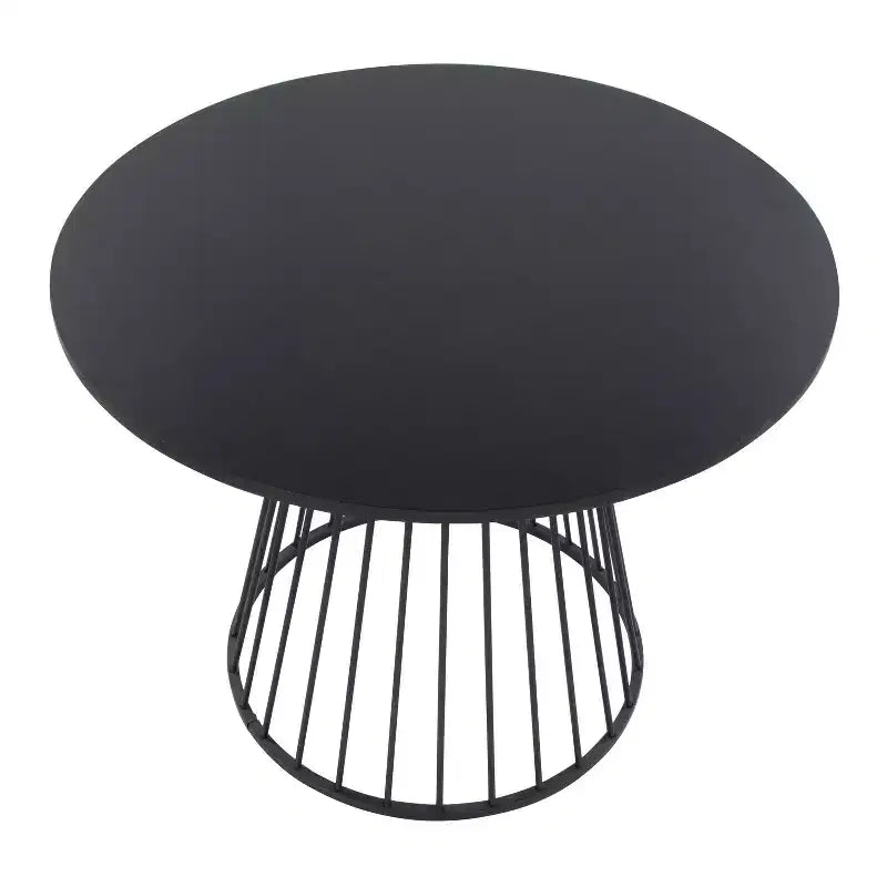 LumiSource Canary Tavolo da Pranzo in MDF con Metallo Nero/Nero