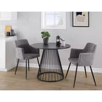 LumiSource Canary Tavolo da Pranzo in MDF con Metallo Nero/Nero