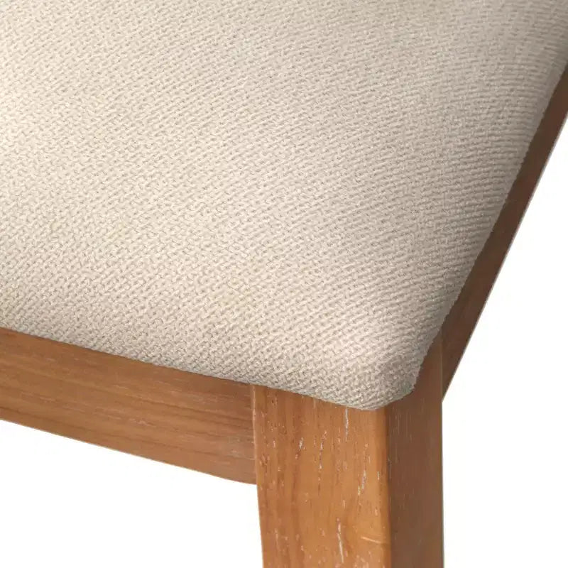 Set da pranzo moderno rettangolare da 7 pezzi – Tavolo da 160 cm e 6 sedie imbottite, rovere chiaro e beige