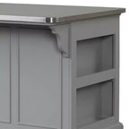 Isola da Cucina con Mobiletti Contenitori e Scaffali – Finitura Grigia