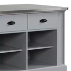 Isola da Cucina con Mobiletti Contenitori e Scaffali – Finitura Grigia