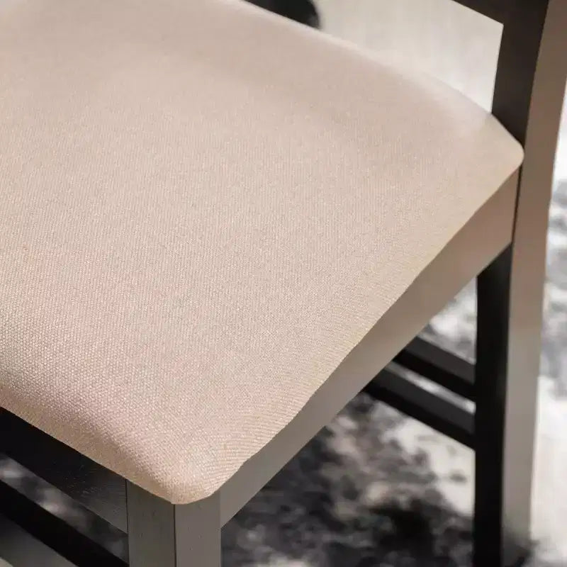 Set da pranzo ad angolo a 4 pezzi – Panchina senza schienale, vano contenitore, tavolo rotondo da 42", nero e noce