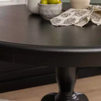 Set da pranzo ad angolo a 4 pezzi – Panchina senza schienale, vano contenitore, tavolo rotondo da 42", nero e noce