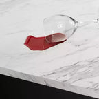 Isola da cucina compatta con cassetto e 2 ante – Nero opaco e finto marmo