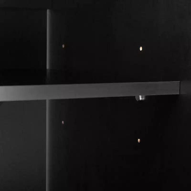 Isola da cucina compatta con cassetto e 2 ante – Nero opaco e finto marmo
