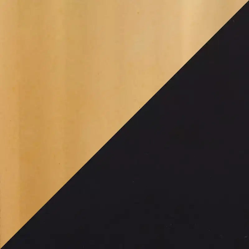 Tavolo da pranzo rotondo – piano in MDF nero, base a piedistallo geometrica in metallo dorato, 4 posti