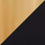 Tavolo da pranzo rotondo – piano in MDF nero, base a piedistallo geometrica in metallo dorato, 4 posti
