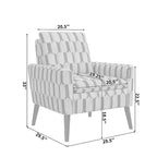 Poltroncina Mid-Century Modern per Piccoli Spazi – Damascato Blu Cobalto e Grigio
