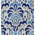 Poltroncina Mid-Century Modern per Piccoli Spazi – Damascato Blu Cobalto e Grigio