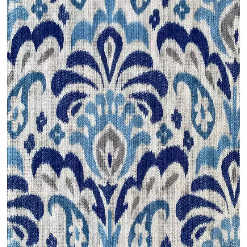 Poltroncina Mid-Century Modern per Piccoli Spazi – Damascato Blu Cobalto e Grigio