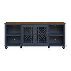 Mobile TV 70" stile vintage per TV fino a 80" – Blu marino, Ante intagliate