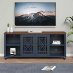 Mobile TV 70" stile vintage per TV fino a 80" – Blu marino, Ante intagliate