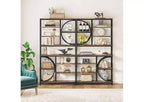 LITTLE TREE 76.77" Tall 8 Tier Etagere Bookcase with Open Shelf Brown