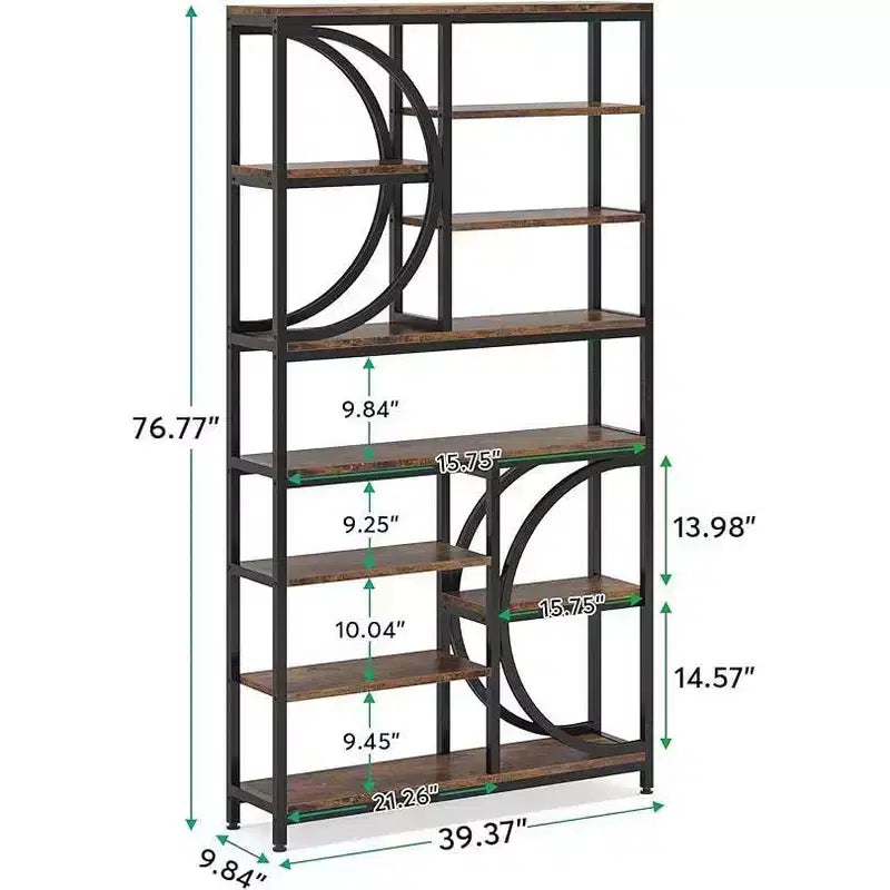 LITTLE TREE 195 cm di altezza Libreria Etagere a 8 ripiani con mensola aperta Marrone