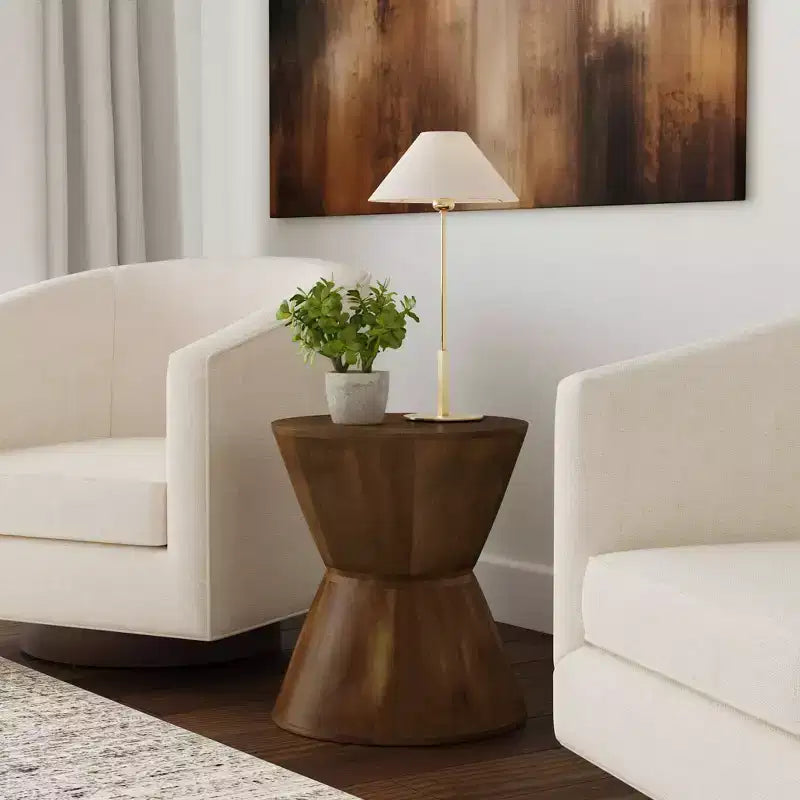 Tavolino HomePop in legno di mango, noce