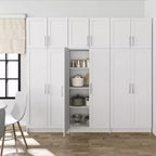 Set di armadietti da 6 pezzi con ante a pannello – Bianco, 226 cm H x 244 cm L, 12 ripiani